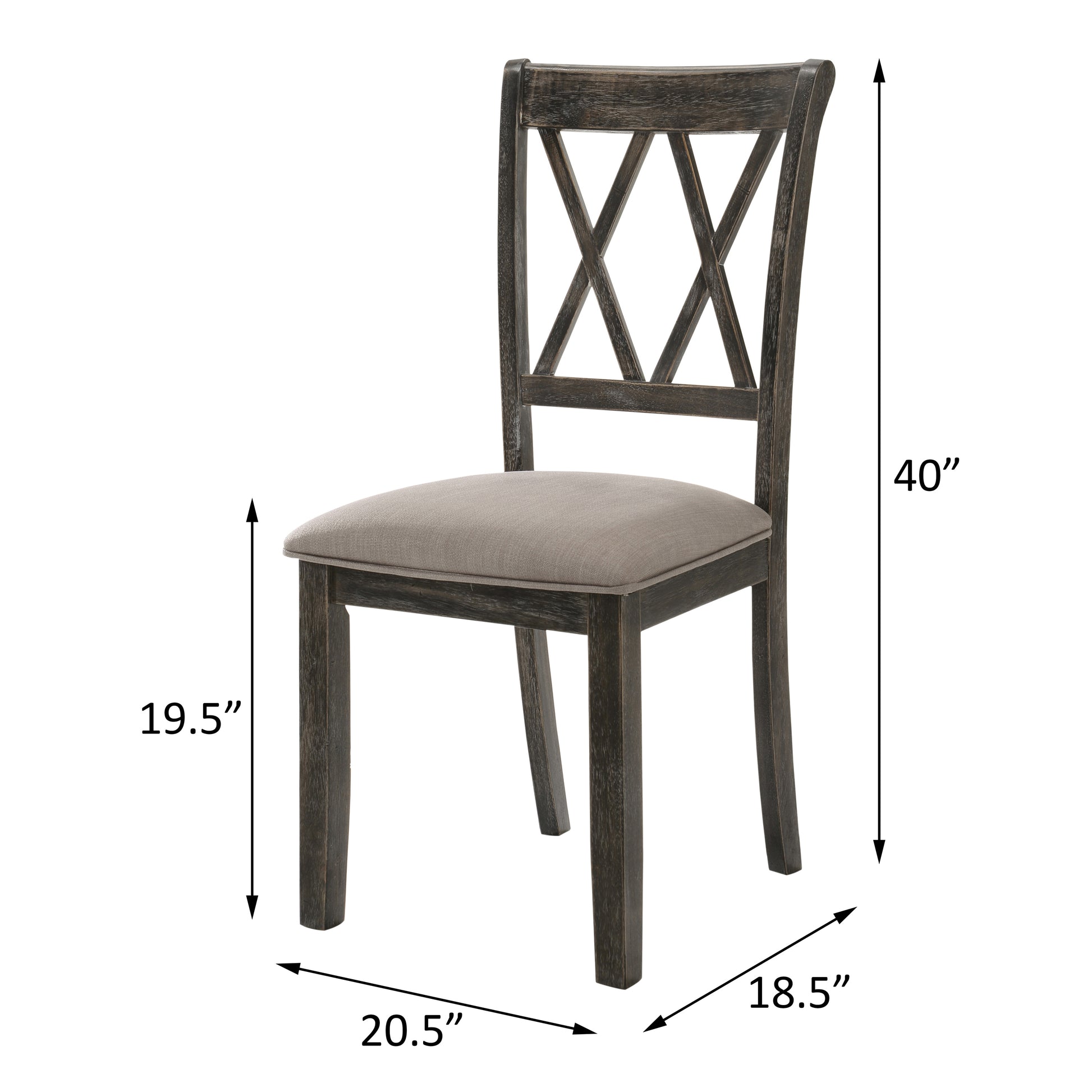 Beige And Weathered Grey Cross Back Side Chairs Set Of 2 Solid Beige Grey Dining Room Foam Rectangular Contemporary Side Chair Rubberwood Cross Back Set Of 2 Wood Fabric