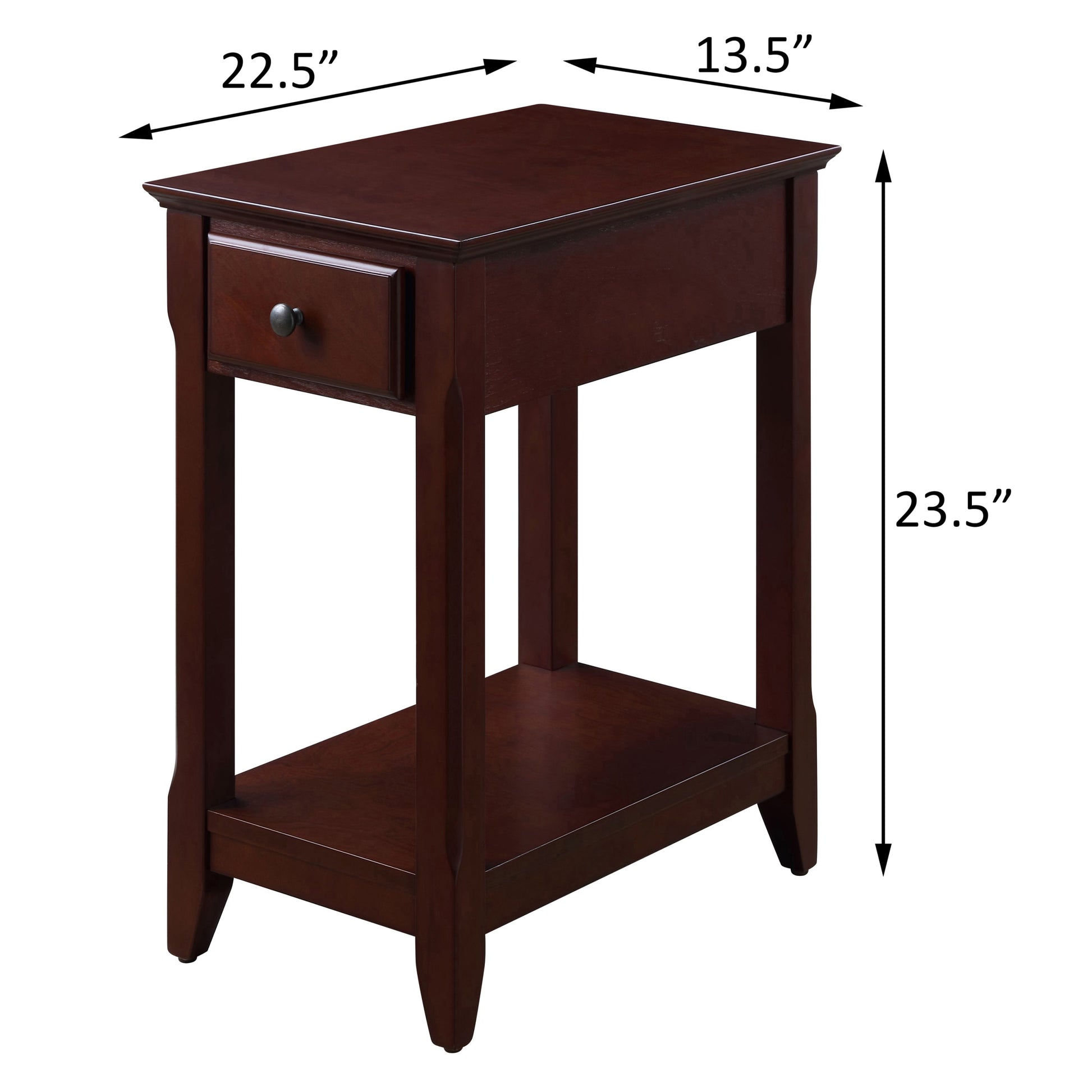 Espresso Accent Table With Bottom Shelf Espresso Primary Living Space Drawers Rectangular Wood