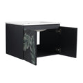 24'' Floating Wall Mounted Bathroom Vanity With Ceramics Sink & Soft Close Cabinet Door, Kd Package Black 2 Soft Close Doors Bathroom Wall Mounted Modern Plywood