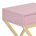 Pink And Gold 1 Drawer Rectangular Accent Table Pink Primary Living Space Modern Drawers Rectangular Wood Metal