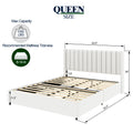 Same As B083119691 Anda Queen Size Ivory Boucle Upholstered Platform Bed With Patented 4 Drawers Storage, Tufted Headboard, Wooden Slat Mattress Support, No Box Spring Needed Box Spring Not Required Queen Ivory Bedroom
