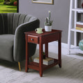Espresso Accent Table With Bottom Shelf Espresso Primary Living Space Drawers Rectangular Wood