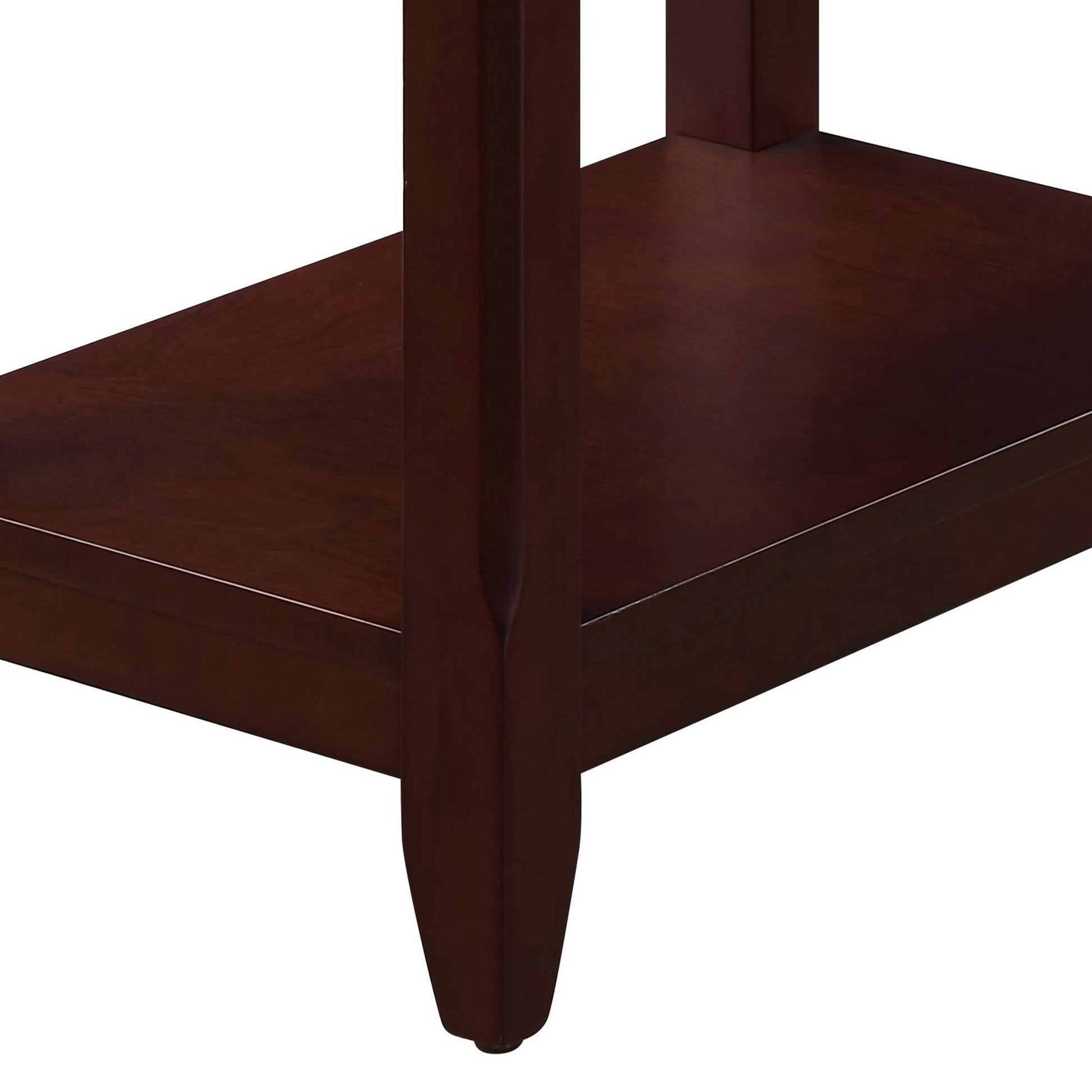 Espresso Accent Table With Bottom Shelf Espresso Primary Living Space Drawers Rectangular Wood