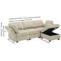 Convertible Sectional Sofa With Chaise, L Shaped Sofa Couch Modular Sectional Sofa With Storage Seats, Adjustable Arms And Backs Beige Beige Polyester 3 Seat