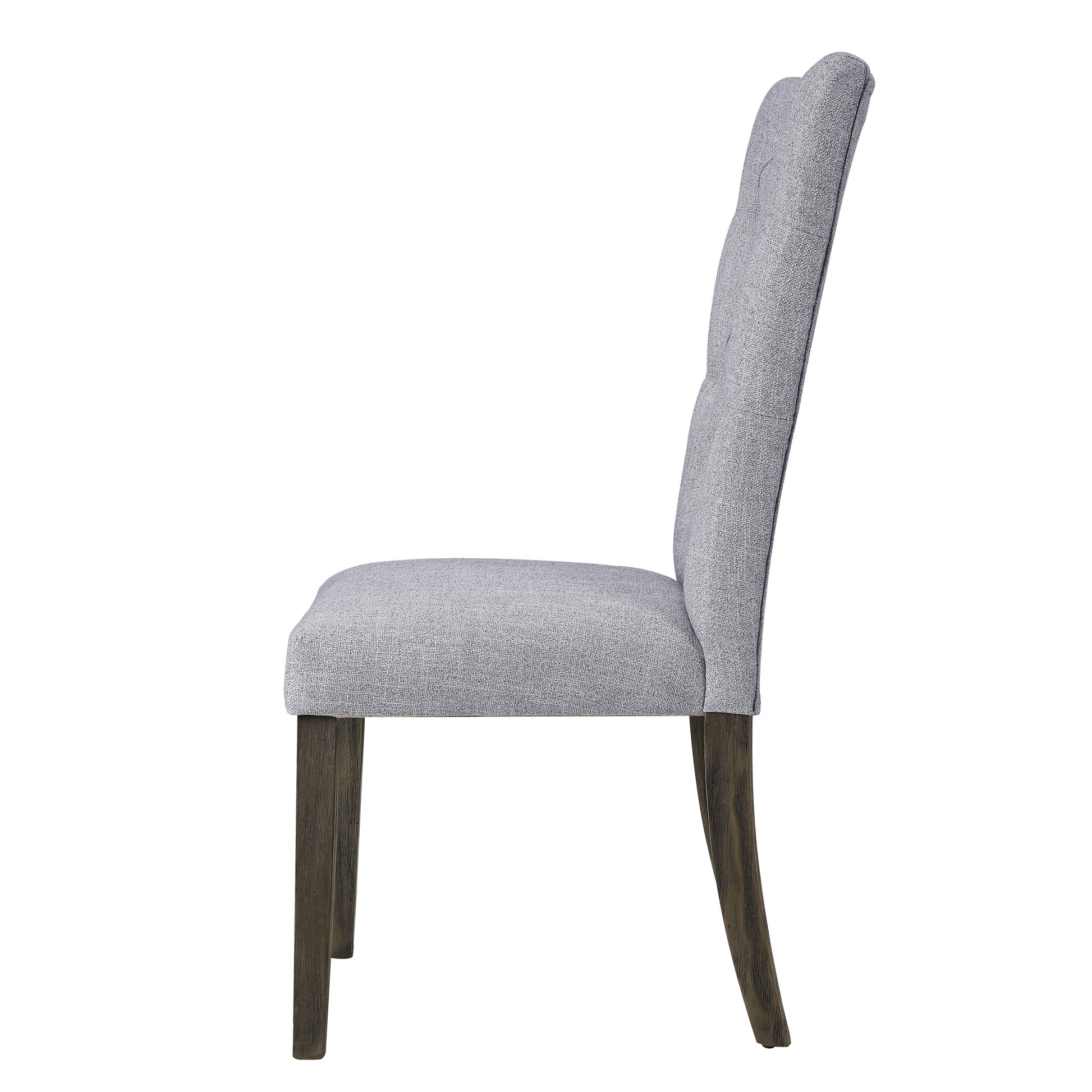 Grey And Grey Oak Side Chair With Button Tufted Set Of 2 Solid Grey Dining Room Foam Rectangular Side Chair Tufted Back Set Of 2 Linen