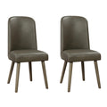 Grey And Grey Oak Upholstered Back Side Chairs Set Of 2 Solid Grey Dining Room Foam Rectangular Contemporary Side Chair Acacia Solid Back Set Of 2 Faux Leather