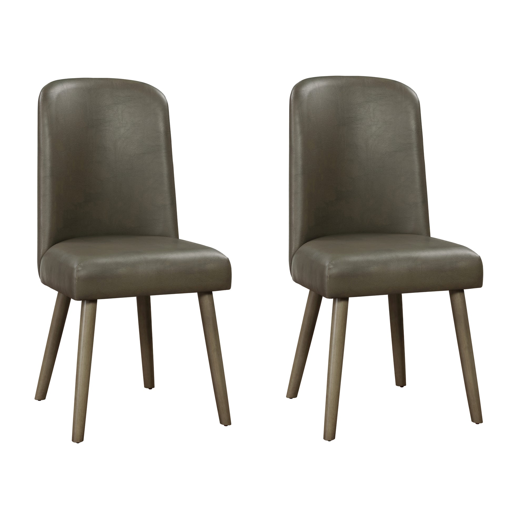 Grey And Grey Oak Upholstered Back Side Chairs Set Of 2 Solid Grey Dining Room Foam Rectangular Contemporary Side Chair Acacia Solid Back Set Of 2 Faux Leather