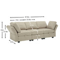 Oversized Modular Sectional Convertible Fabric Sofa Set,Extra Large Sectional Storage Seat Couch For Living Room, 3 Seat Modern Modular Sofa Beige Beige Polyester 3 Seat
