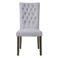 Grey And Grey Oak Side Chair With Button Tufted Set Of 2 Solid Grey Dining Room Foam Rectangular Side Chair Tufted Back Set Of 2 Linen
