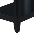 Black Accent Table With Bottom Shelf Black Primary Living Space Drawers Rectangular Wood
