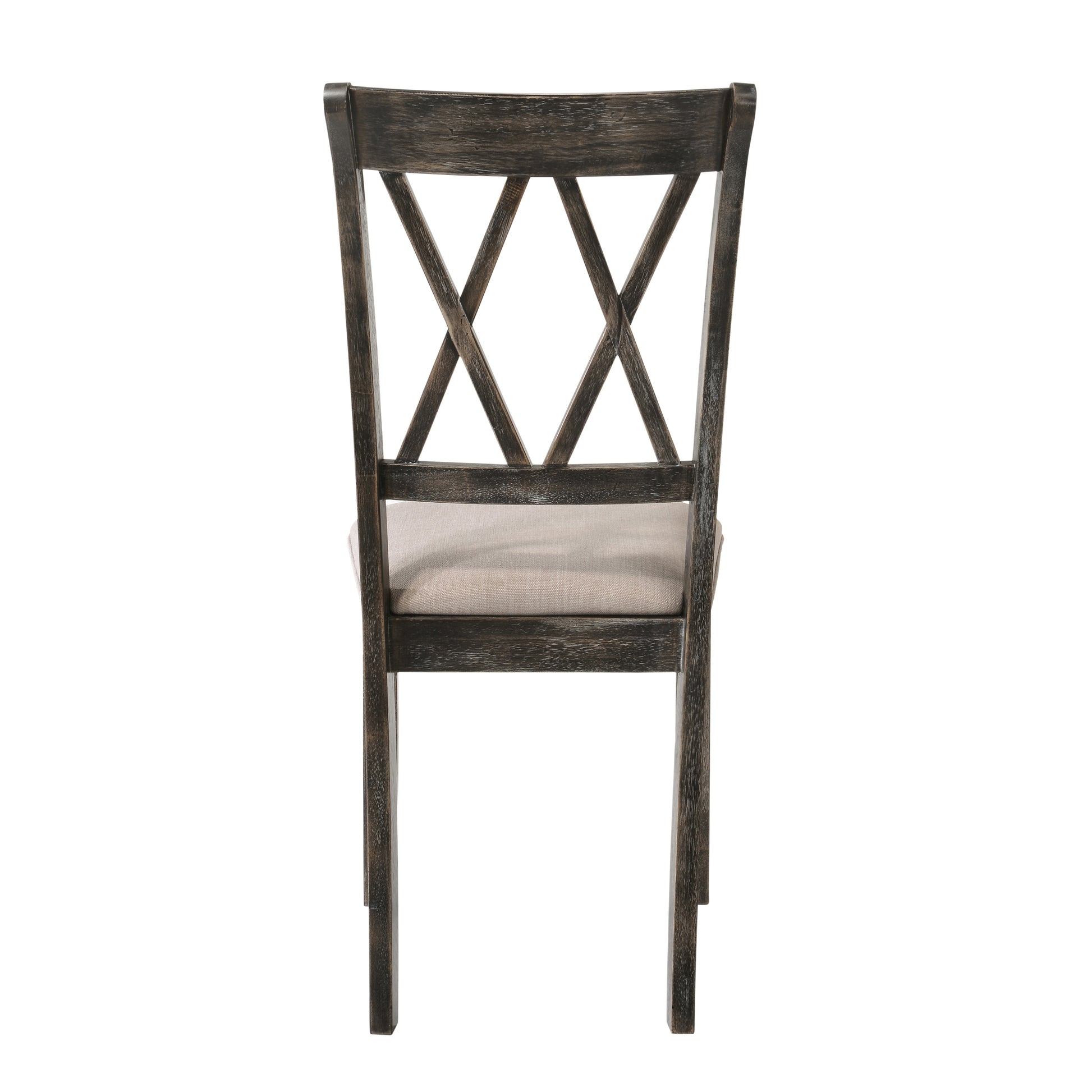 Beige And Weathered Grey Cross Back Side Chairs Set Of 2 Solid Beige Grey Dining Room Foam Rectangular Contemporary Side Chair Rubberwood Cross Back Set Of 2 Wood Fabric