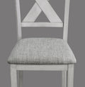 Rustic Farmhouse Transitional 6Pc Dining Set Rectangular Table Linen Look Fabric Upholstered Chair Bench Seat Wooden Dining Room Furniture White Gray Drift Wood Finish Wood Wood Antique White Gray Gray Seats 6 Wood Dining Room 60 Inches