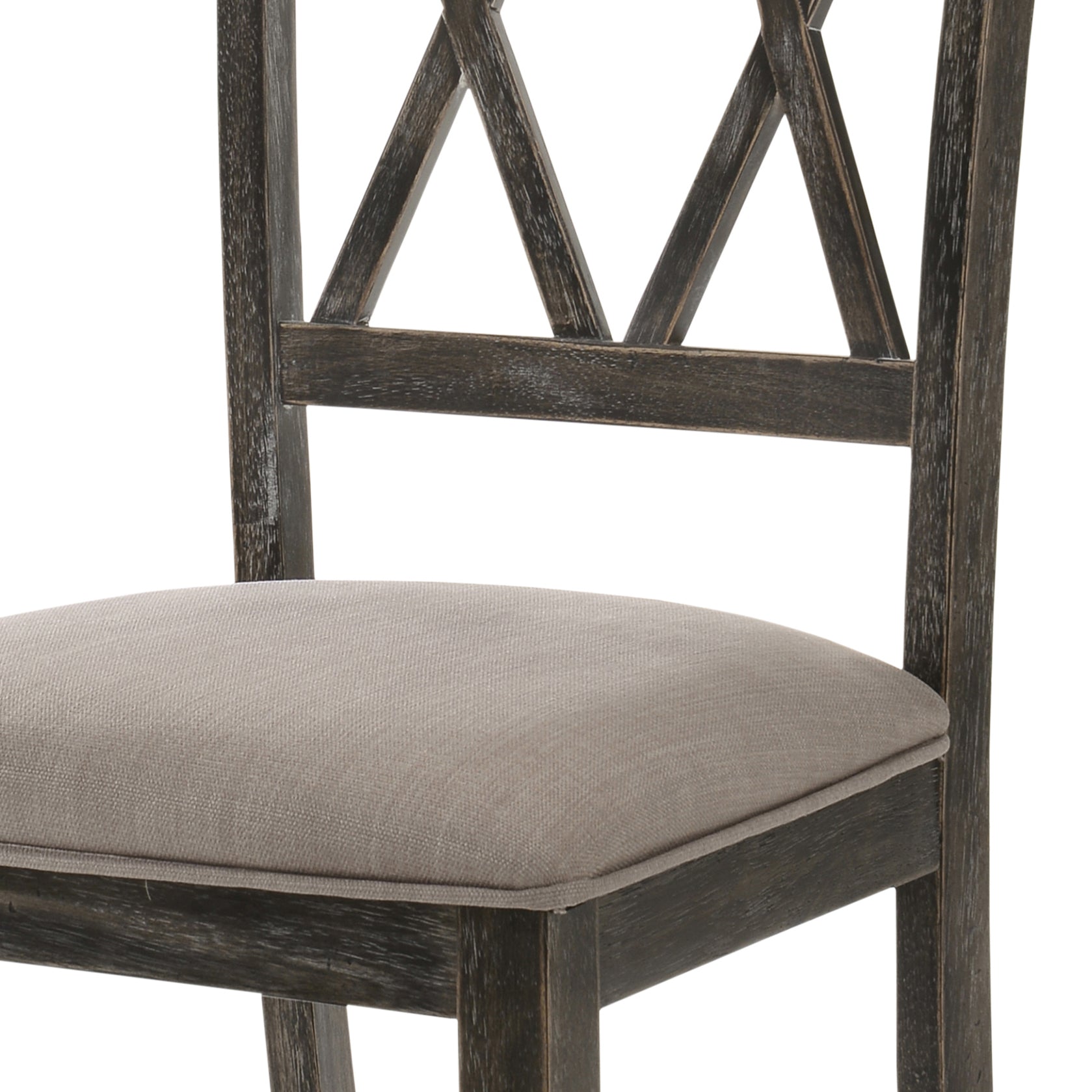 Beige And Weathered Grey Cross Back Side Chairs Set Of 2 Solid Beige Grey Dining Room Foam Rectangular Contemporary Side Chair Rubberwood Cross Back Set Of 2 Wood Fabric