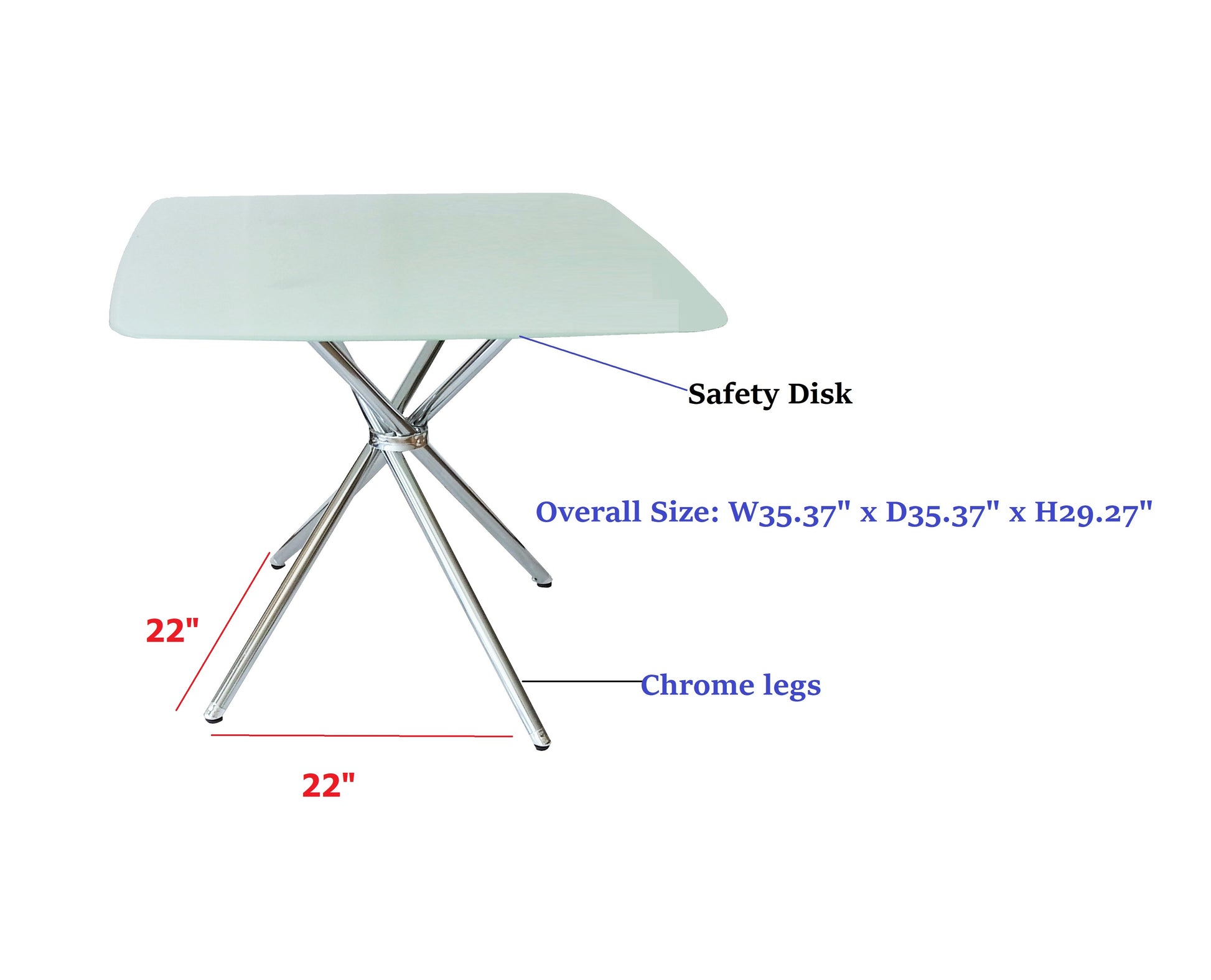 3 Pieces 36" Inch Contemporary Elegance Squared Dining Set In Soft White Metal Dining Room Fixed Table Square Dining Table With Chair Upholstered Chair Glass White Straight Grain Solid Back Seats 4 36 Inches Contemporary,Modern Square 4 Leg Foam Faux