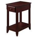 Espresso Accent Table With Bottom Shelf Espresso Primary Living Space Drawers Rectangular Wood