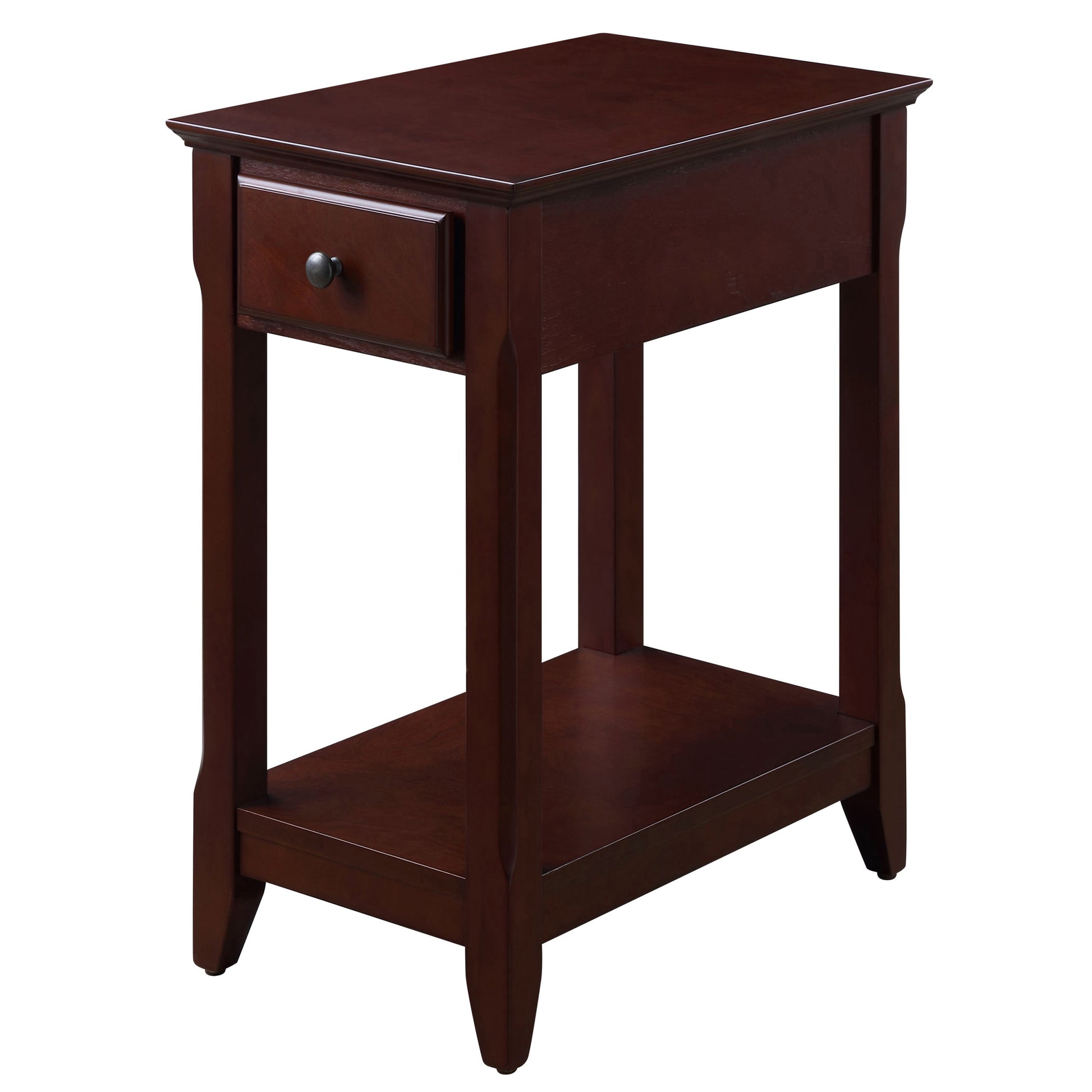 Espresso Accent Table With Bottom Shelf Espresso Primary Living Space Drawers Rectangular Wood
