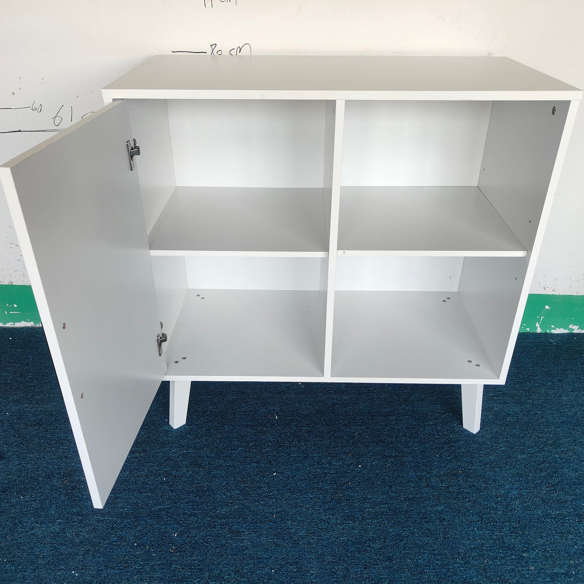 Sideboard Buffet Kitchen Storage Cabinet, Accent Cabinet With Solid Wood Feet For Decorated Doors, Dining Room, Hallway, Cupboard Console Table, Liquor Accent Cabinet White White Wood