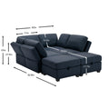 Oversized Modern 6 Seat Upholstered Sofa, Large Sectional Sofa With Storage Seats And Ottomanssofa Bed With Thick And Soft Cushions At All Sidesadjustable Arms And Backs Blue Blue Polyester 4 Seat