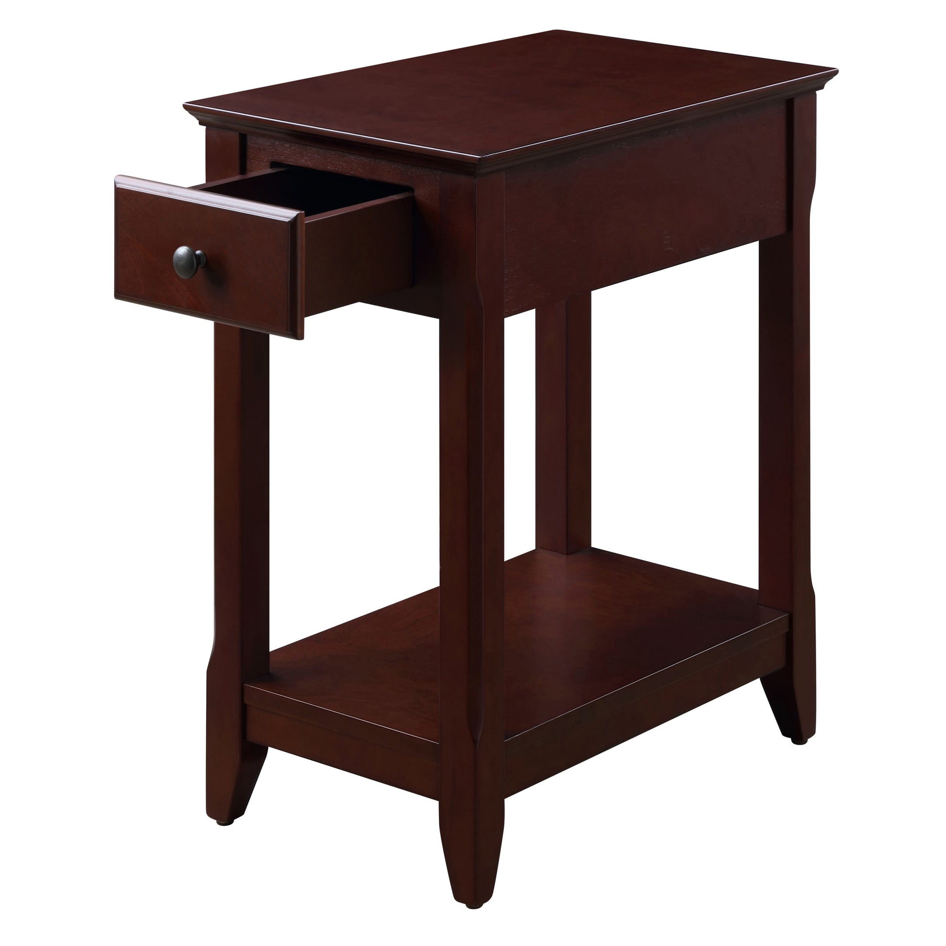 Espresso Accent Table With Bottom Shelf Espresso Primary Living Space Drawers Rectangular Wood