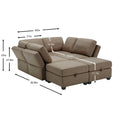 Oversized Modern 6 Seat Upholstered Sofa, Large Sectional Sofa With Storage Seats And Ottomanssofa Bed With Thick And Soft Cushions At All Sidesadjustable Arms And Backs Brown Brown Polyester 4 Seat