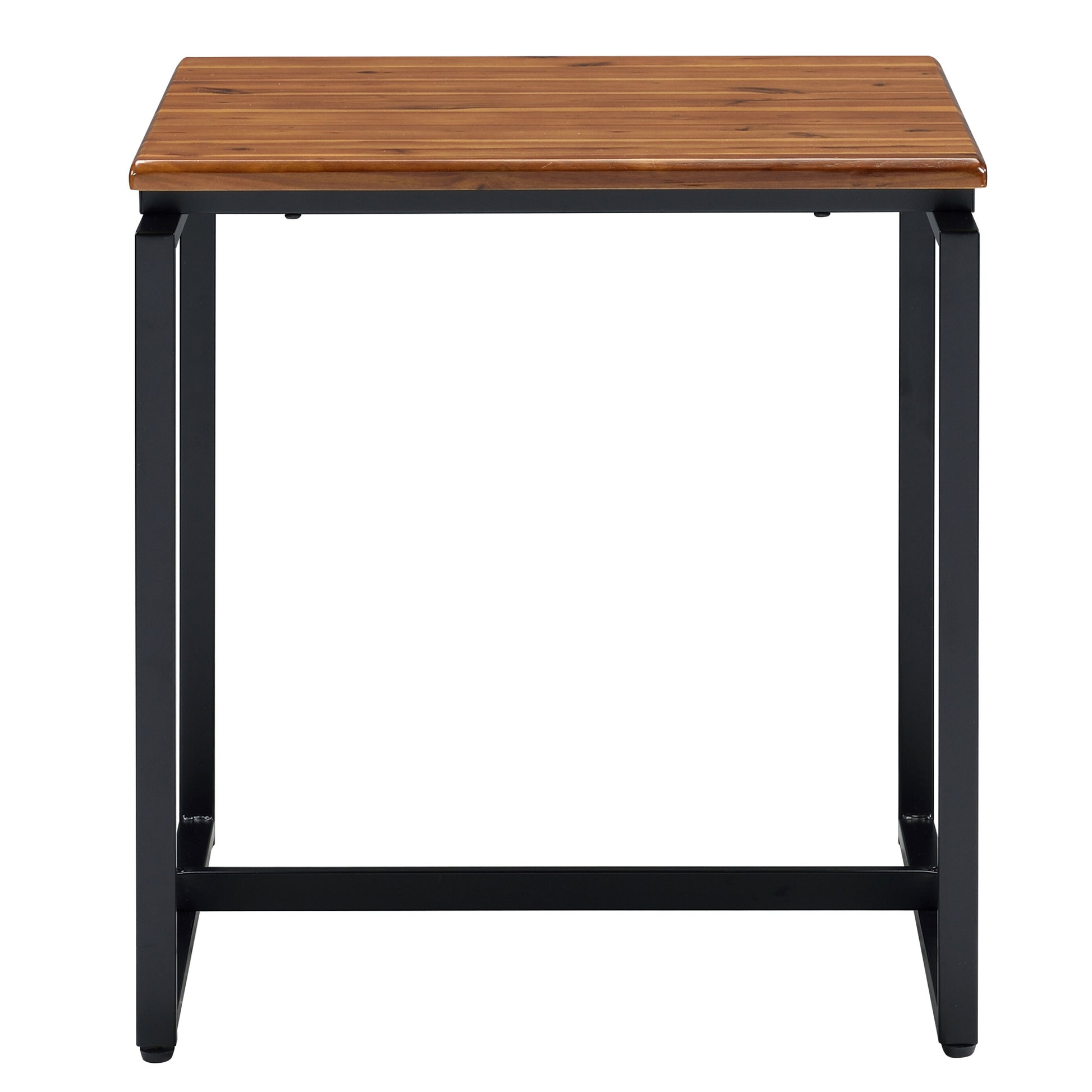 Oak And Black Occasional Set With Trestle Base Black Brown Primary Living Space Oak Rectangular Wood Metal