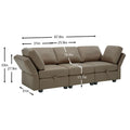 Oversized Modular Sectional Convertible Fabric Sofa Set,Extra Large Sectional Storage Seat Couch For Living Room, 3 Seat Modern Modular Sofa Brown Brown Polyester 3 Seat