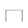Console Table Stainless Steel Glass,Meal Side Table Silvery Clear Bs 02 S Silver,Transparent Primary Living Space Modern Stainless Steel