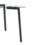 Glass Dining Table Transparent, 130*80* 8Mm Black Seats 4 Glass