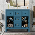36'' Bathroom Vanity With Resin Sink Combo, Solid Wood Frame Bathroom Storage Cabinet, Freestanding Vanity Set With 5 Drawers& Soft Closing Doors Same As N710S136001C Blue Bathroom Solid Wood Mdf Resin