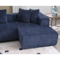 Arrived 131'' Modular Sectional Couch, U Shaped Sofachaise Lounge, Striped Fabric,Upholstered 4 Seater Couch For Living Room, Bedroom, Free Combination Sofa Corduroy , Blue Blue Polyester Primary Living Space Soft Modern Square Arms Foam Upholstered 4