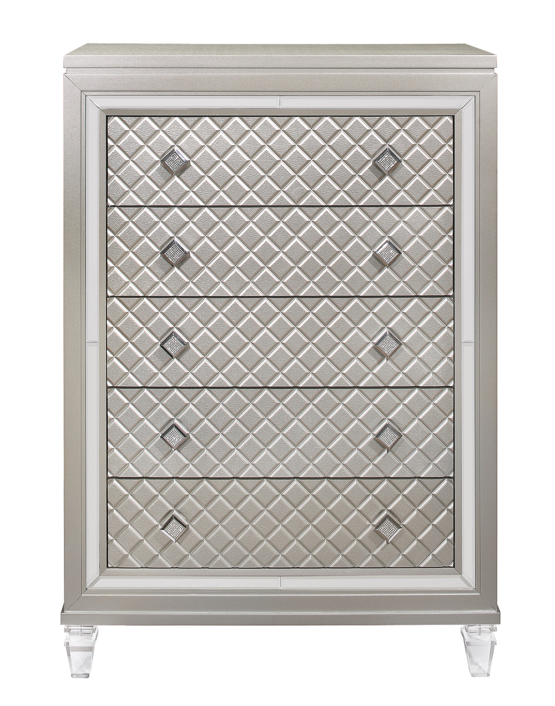 Cross Glam Champagne Chest Champagne Solid Wood Mdf
