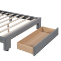 Full Size Storage Bed Velvet Upholstered Platform Bed With A Big Drawer Gray Old Sku:Wf296850Aae Full Gray Velvet