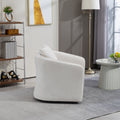 Mid Century Modern Accent Chair With Wood Frame, Upholstered Swivel Chair For Living Room Chairs With Waist Cushion, Reading Armchair For Bedroom Sunroom White Bedroom Modern Foam Velvet