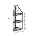 3 Tier Corner Open Shelf,Bookcase Freestanding Shelving Unit,Plant Stand Small Bookshelf For Living Room, Home Office, Kitchen, Small Space Black Corner Office American Design,Rustic Iron