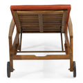 Jason Chaise Lounge Orange Wood Fabric