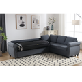 Arrived Sleeper Sofa, 2 In 1 Pull Out Couch Bed,6 Seater Sofa Bed, L Shaped Sleeper Sectional Sofa Couch,Riveted Sofa,104'' Large Combined Sofa Bed In Living Room, Dark Gray Gray Polyester Wood Primary Living Space Medium Soft Cushion Back Modern