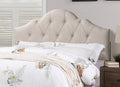 Contemporary 1Pc Queen Size Bed Adjustable Hb Light Brown Polyfiber Tufted Upholstered Wooden Bedframe Bedroom Furniture Box Spring Not Required Queen Light Brown Espresso Wood Bedroom