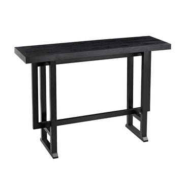 Bar Table, Extra Long Entryway Table For Entryway, Hallway, Living Room, Foyer, Corridor, Rectangular Wood High Top Kitchen Dining Table, Black Matt Black Solid Wood Mdf