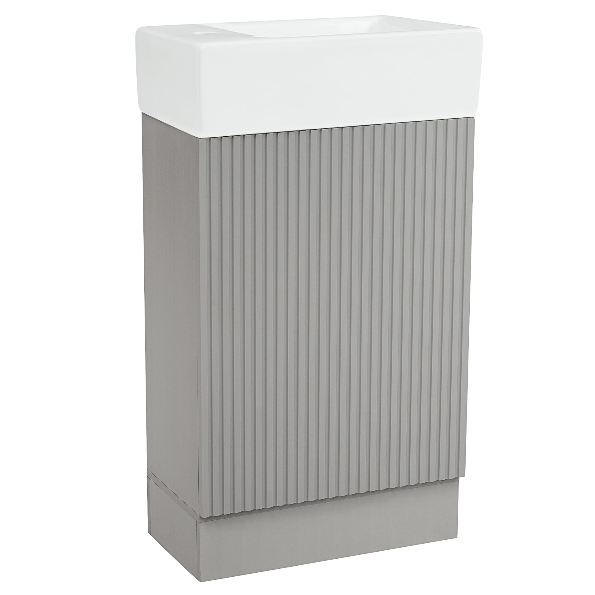 18.6" Bathroom Vanity With Sink, Bathroom Vanity Cabinet With Two Tier Shelf, Left Or Right Orientation, Grey Grey Mdf