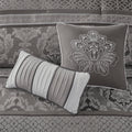 7 Piece Jacquard Comforter Set Grey Cal King California King Grey Polyester