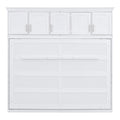 Queen Size Murphy Bed Wall Bed With Top Cabinets,White Queen White Plywood