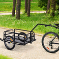 Aosom Bike Cargo Trailer, Bicycle Trailer, Heavy Duty Bike Wagon Cart, Foldable Compact Storage, With Universal Hitch, 16