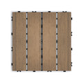 Patio Floor Tiles Pack Of 22 Wpc Wood Plastic Composite Patio Deck Tiles Diy Interlocking Decking Tiles, Quick Deck Floor Tile, Court Tile, Water Resistant Indoor Outdoor 11.8