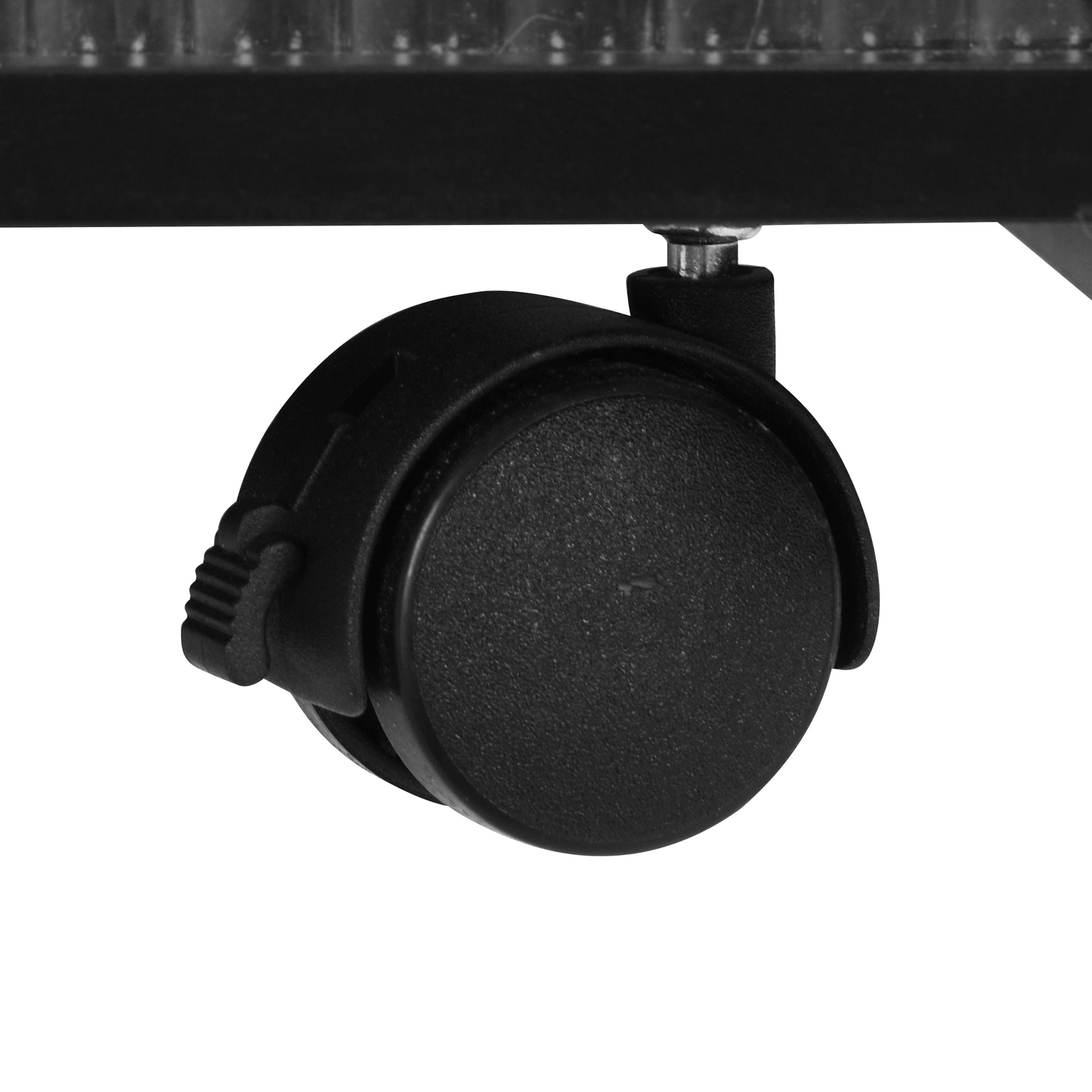 Mobile End Table With Lockable Wheels, Narrow Coffee Table With 5Mm Thick Fluted Tempered Glass, Modern Nightstand With Golden Round Rod, Living Room, Black, 31.5''W X11.8''D X 23.1''H Black Primary Living Space Mdf