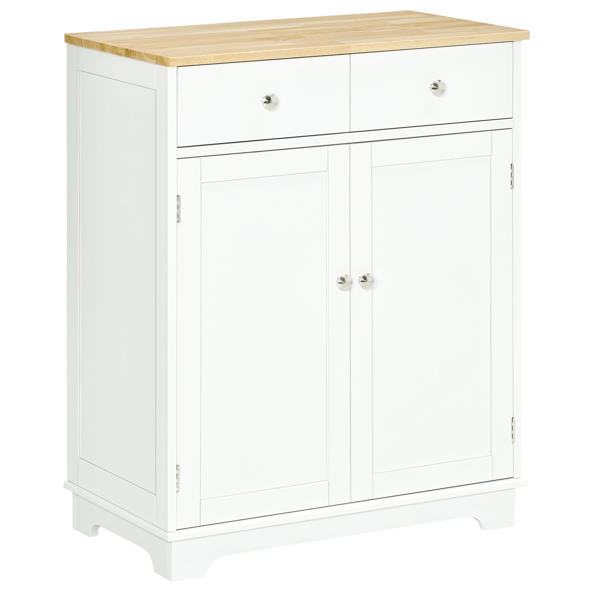 Homcom Sideboard Buffet Cabinet, 2 Doors Door Kitchen Cabinet, Coffee Bar Storage With 2 Drawers, Adjustable Shelf For Living Room And Hallway, White White Mdf