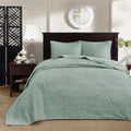 Reversible Bedspread Set Seafoam Twin Seafoam Cotton