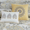 8 Piece Cotton Floral Printed Reversible Comforter Set Yellow King King Yellow Cotton
