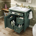 30'' Bathroom Vanity With Top Sink, Modern Bathroom Storage Cabinet With 2 Drawers And A Tip Out Drawer, Single Sink Bathroom Vanity Same As N710S130001F Green Bathroom Modern Solid Wood Mdf Resin
