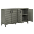 Sideboard With 4 Door Large Storage Buffet With Adjustable Shelves And Metal Handles For Kitchen, Living Room, Dining Room Antique Gray Antique Gray Solid Wood Mdf