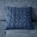 7 Piece Printed Seersucker Comforter Set Navy Cal King California King Navy Microfiber